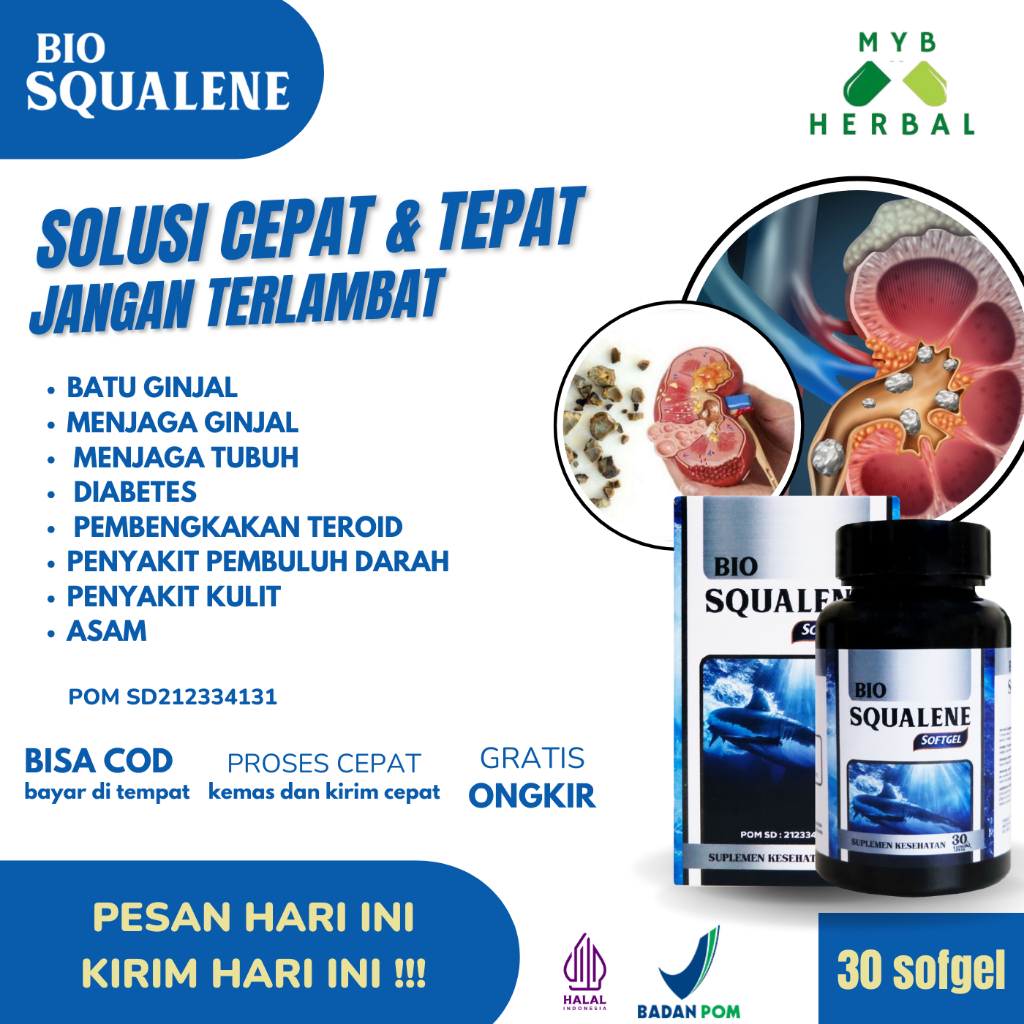 Bio Squalene Softgel Oil Vitamin Untuk Batu Ginjal