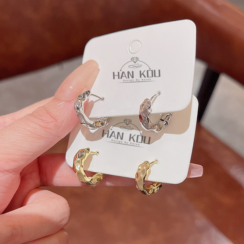 HANKOU-Anting Titanium Wanita Anti Karat Dan Anti Luntur Anting Wanita Hijab Korea Style A-38