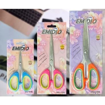 

EMIDIO Gunting Gagang Karet Warna Kecil Sedang Besar / Gunting Kertas Stainless