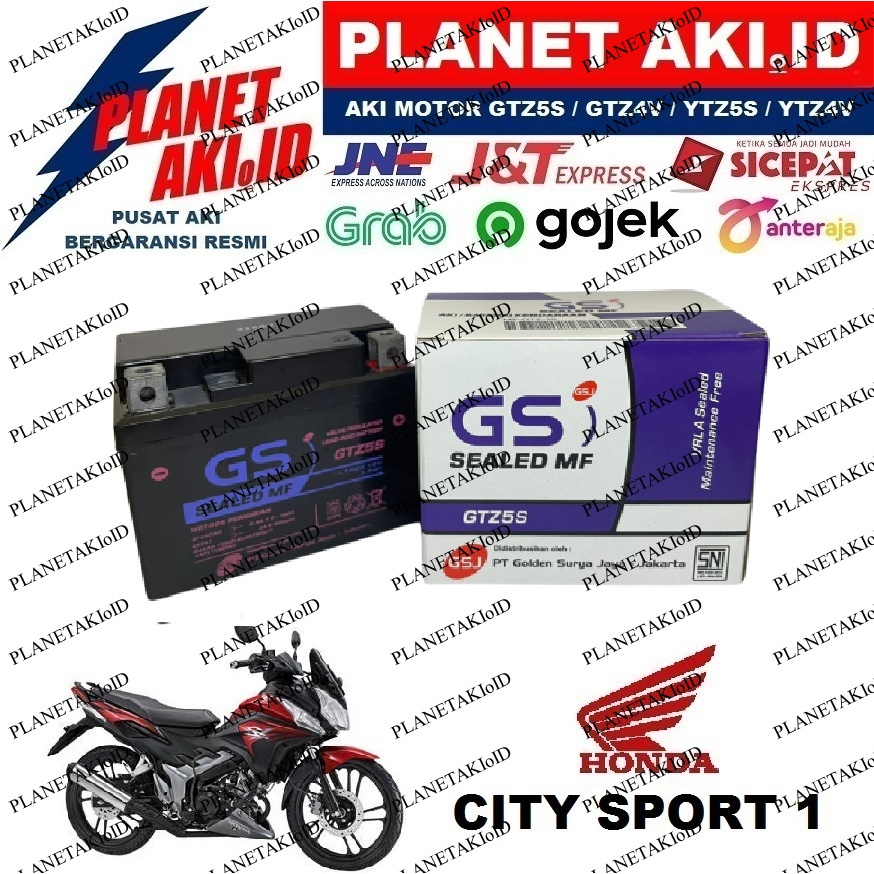 Aki Motor Honda CS1 City Sport 1 Aki Kering Accu Kering MF GTZ5S