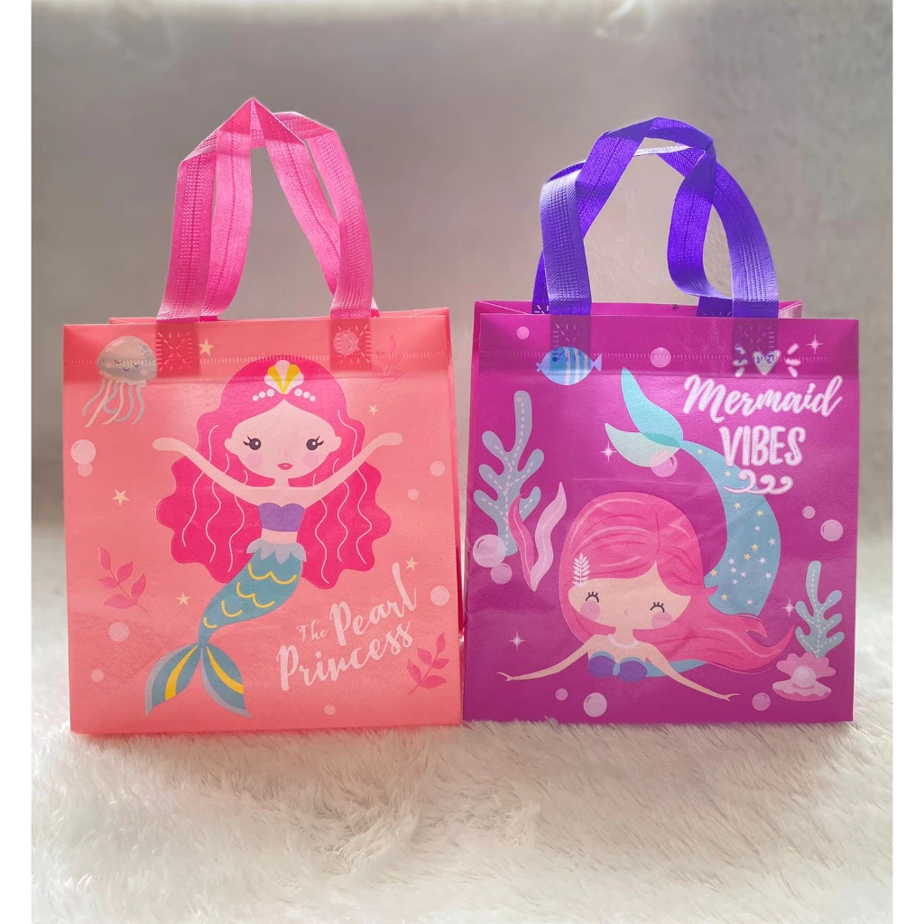 tas ulang tahun gambar mermaid tas ultah mermaid goodie bag karakter snack bag mermaid