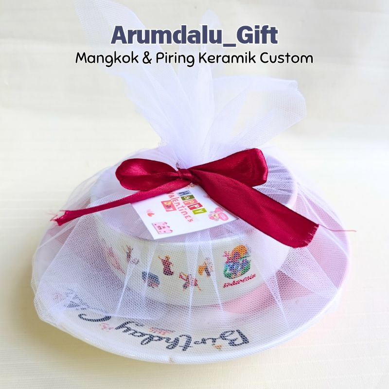 Hampers Mangkok dan Piring Custom Sesukamu Kado Ulang Tahun Custom Foto