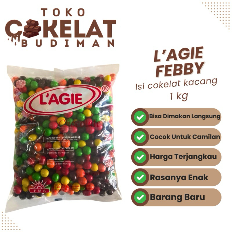 

Lagie Febby 1kg | Chacha Warna isi Coklat Kacang