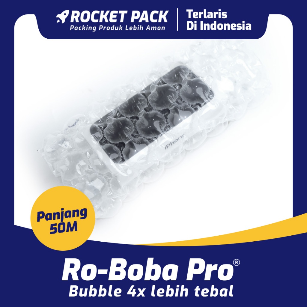 

Inflatable Air Bubble Cushion Wrap Ro-Boba Pro 50 Meter Ukuran 40x30cm Rocket Pack REGULER