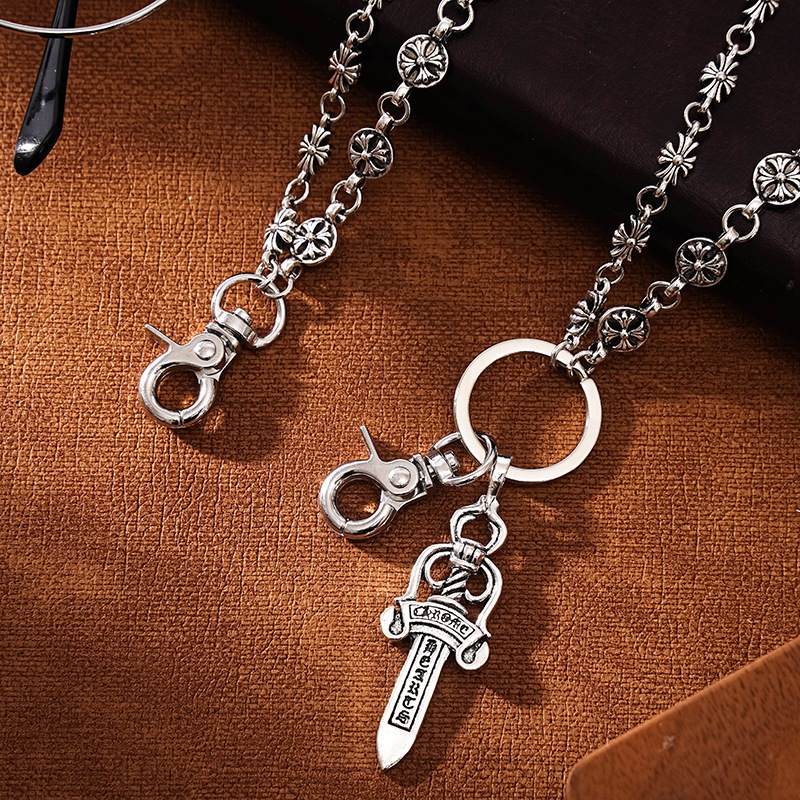 Chrome Hearts Wallet Chain Double Vintage Pants Chain 35Cm/55Cm Wallet Chain Multifungsi Premium