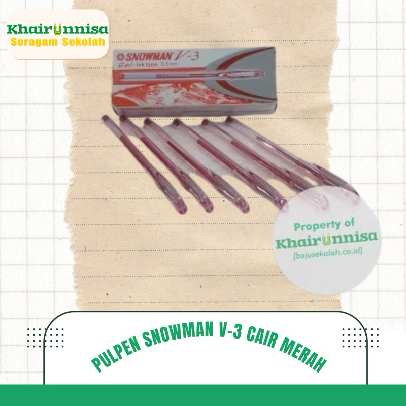 

PULPEN SNOWMAN V-3 CAIR MERAH