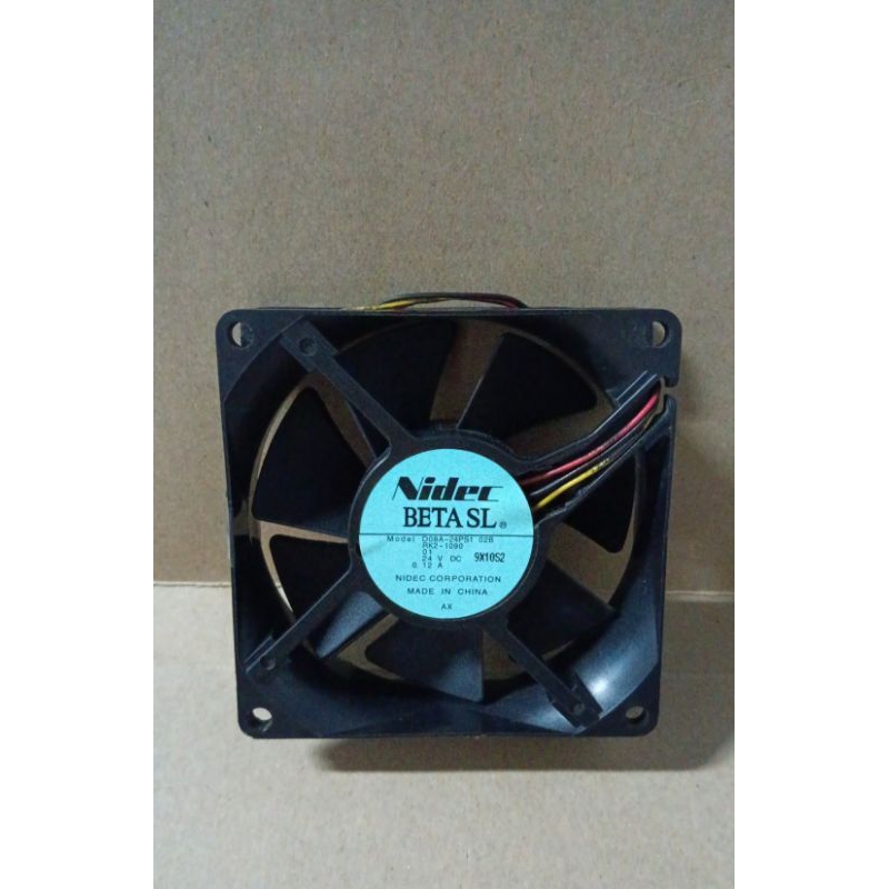 9273 fan kipas 8x8 8cm 8 cm nidec beta sl dc24v dc 24v 24vdc 3 pin kabel 3pin 3kabel
