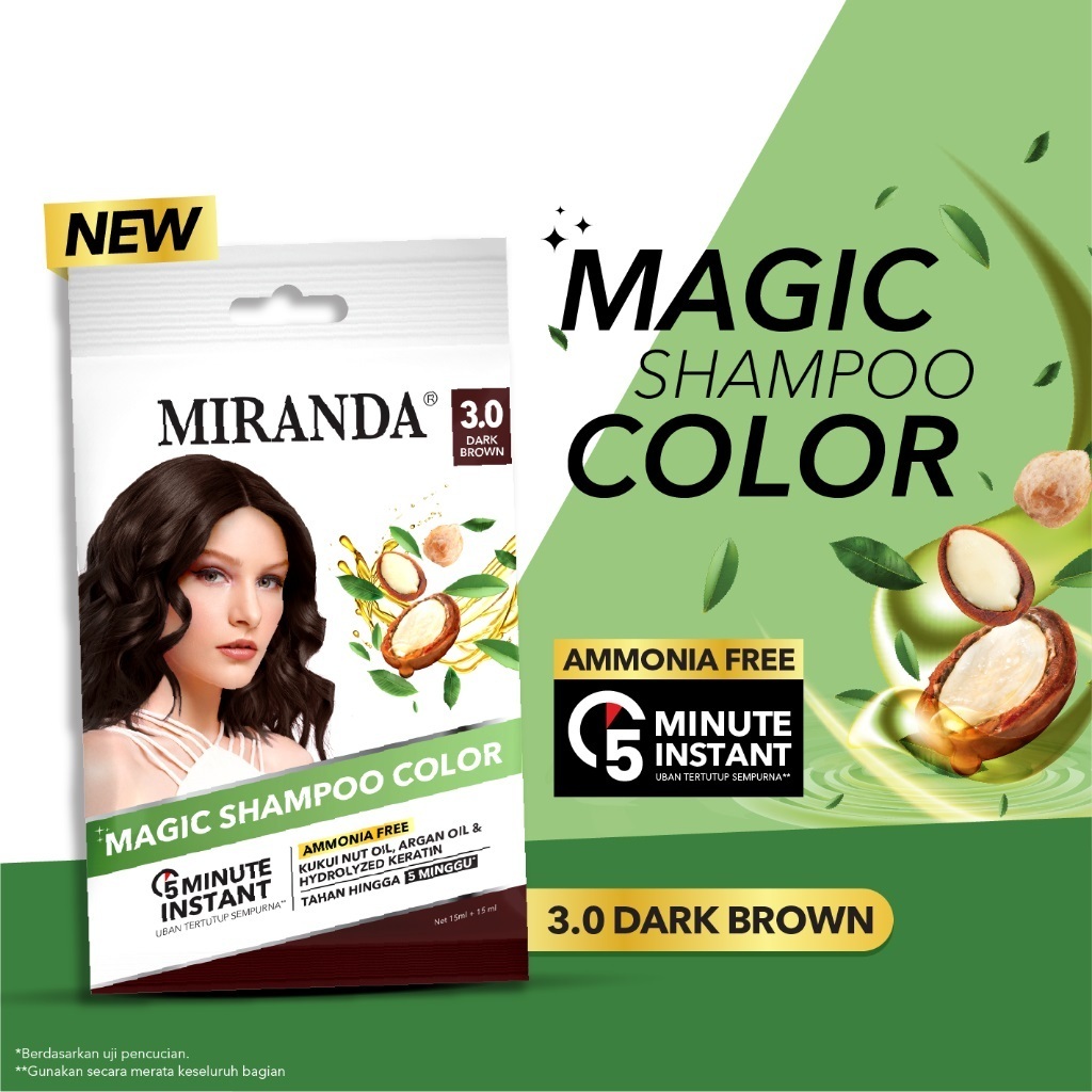 Miranda Magic Shampoo Color Sachet/Pewarna Rambut Instan