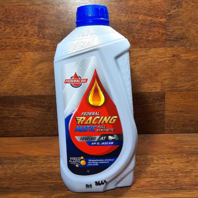 OLI MESIN FEDERAL RACING MATIC 1 LITER FULL SYNTHETIC 10W 40 API SL JASO MAB ORIGINAL FEDERAL OIL