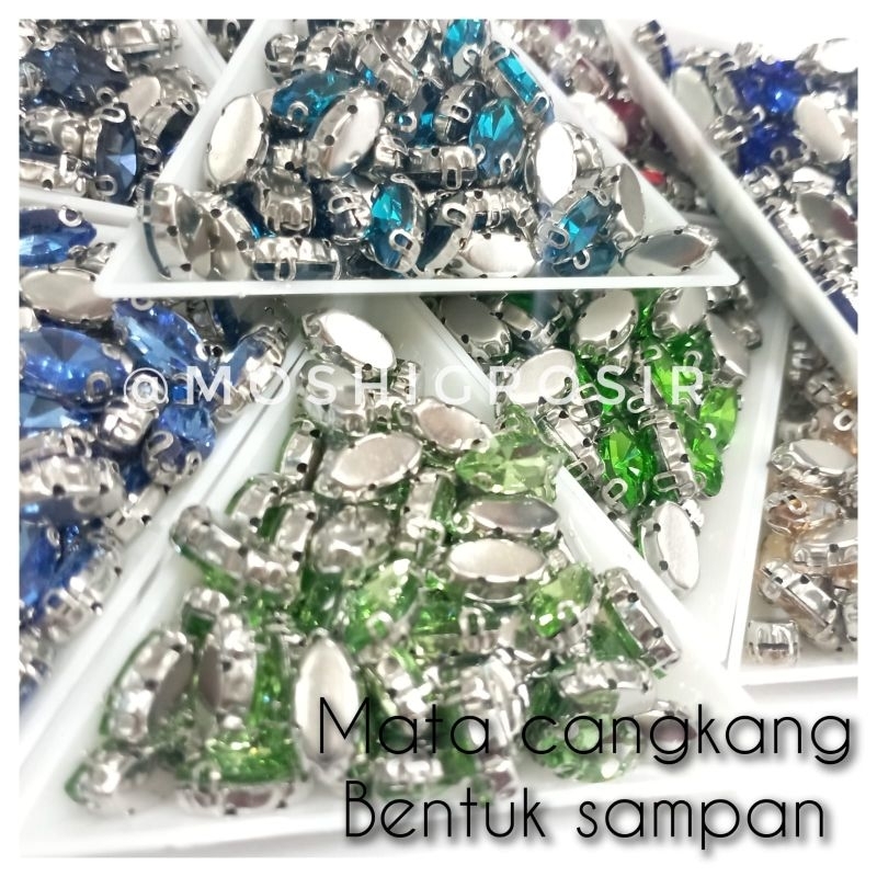 1LUSIN - MATA CANGKANG BENTUK SAMPAN/PAYET BAJU/DIAMOND CANGKANG