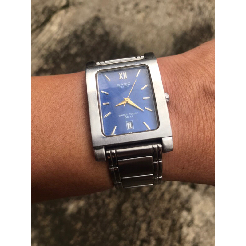 jam tangan casio beside tank quartz vintage second