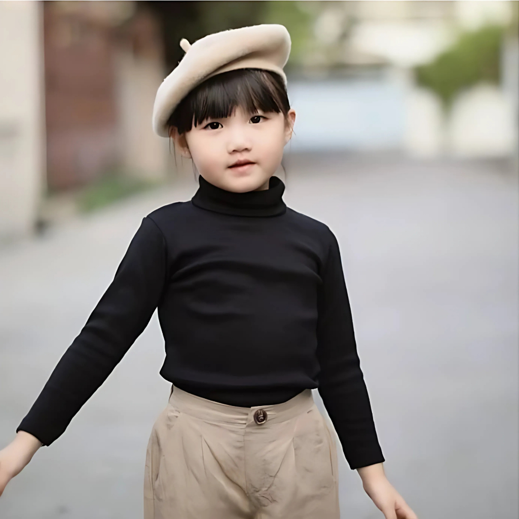 Turtleneck Kids Atasan Rajut Anak Perempuan Atasan Rajut sweater rajut anak-sweater rajut turtleneck