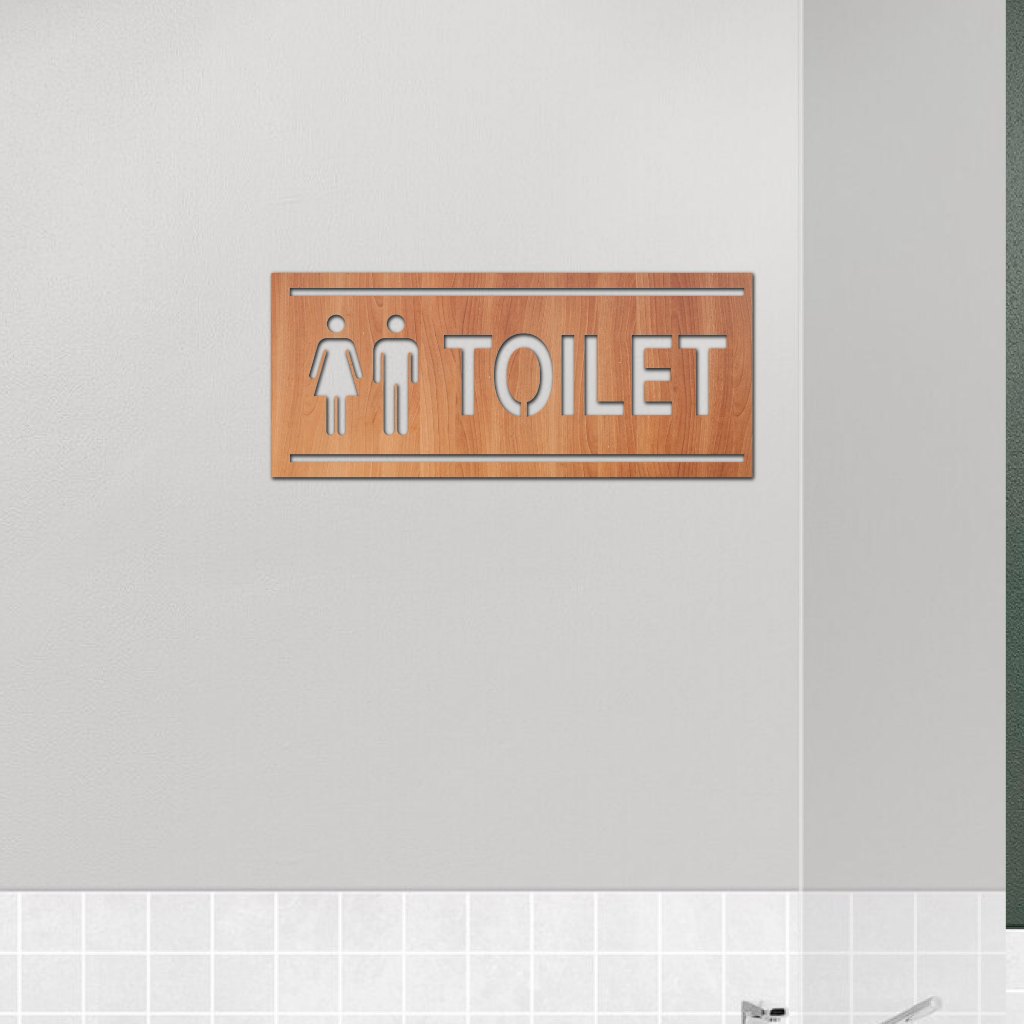Hiasan Dinding Kayu Tulisan Toilet Dekorasi Dinding