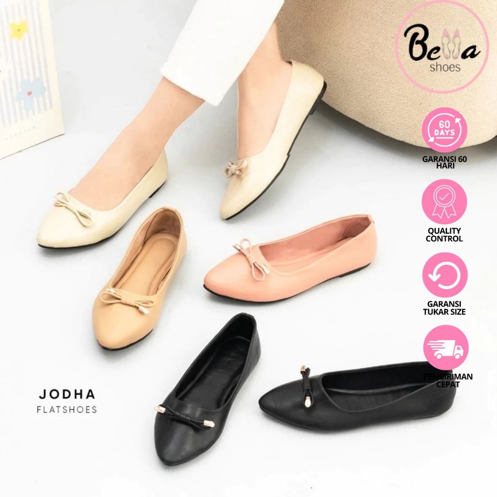 Bellashoesjkt Jodha Flatshoes Sepatu Flats Model Casual Wanita Kerja Daily