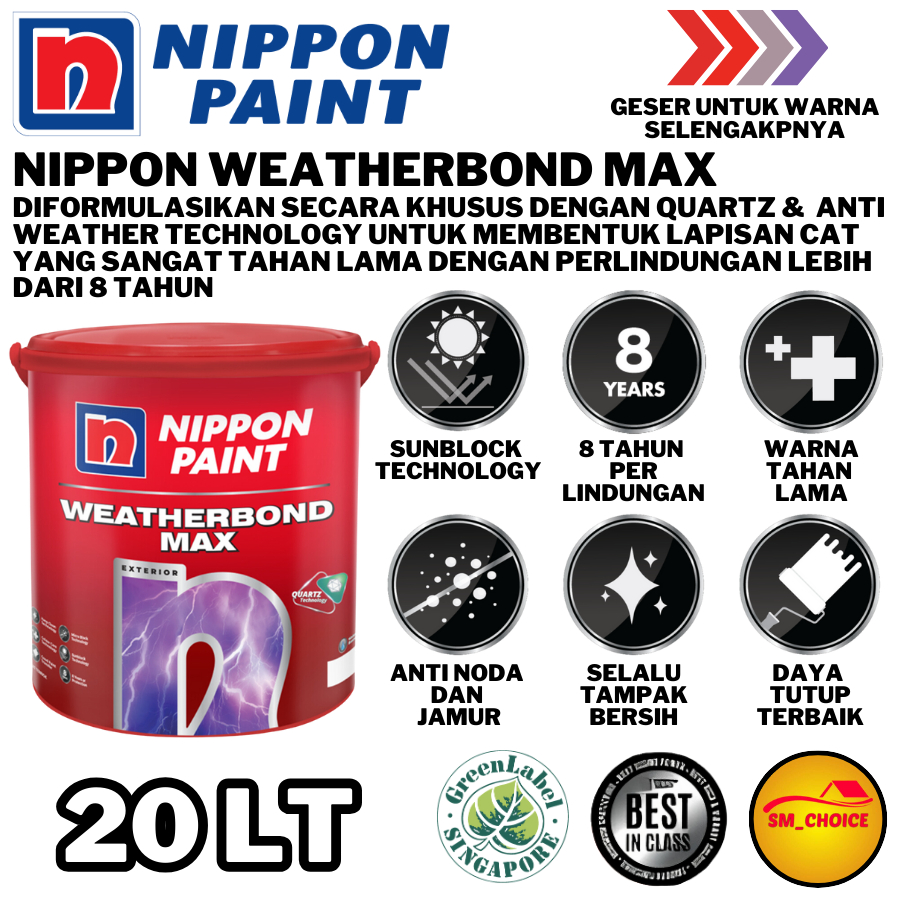 [PART 1] WEATHERBOND MAX 20LT NIPPON PAINT WEATHERBOND MAX 20 LT CAT TEMBOK EXTERIOR TAHAN CUACA NIP