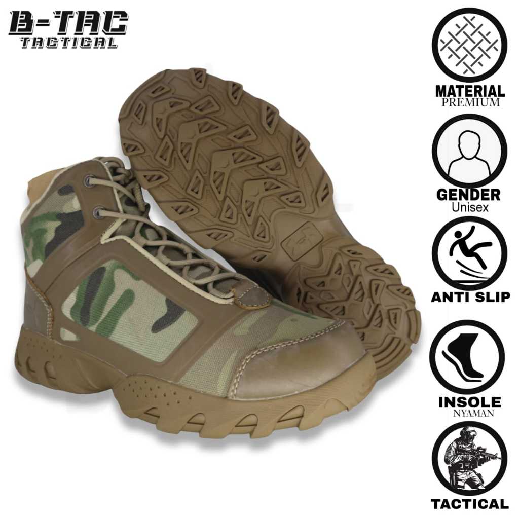 [Sepatu UA 595 MK] Sepatu pria 6 ins sepatu boots pria sepatu naik gunung sepatu outdoor pria pendek