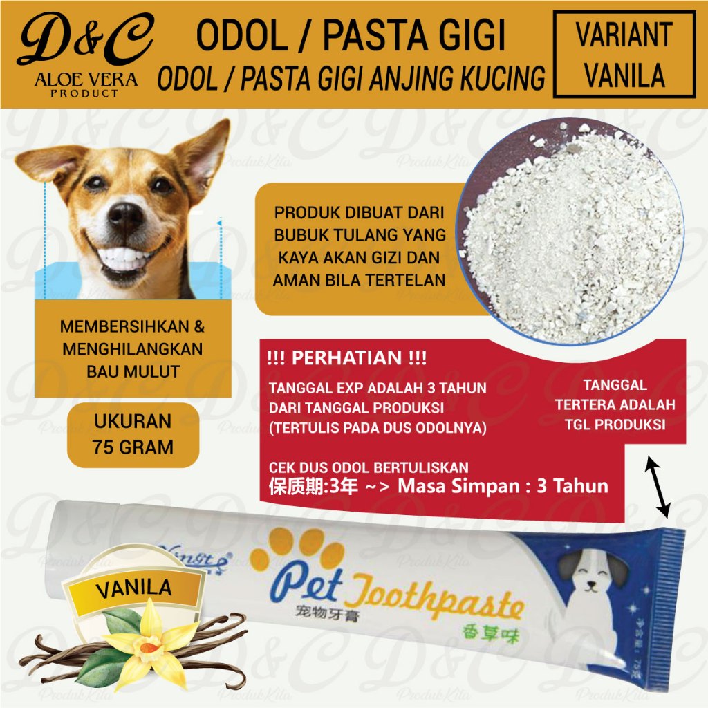 Odol Anjing Odol Kucing Pasta Gigi Anjing Kucing Variant Vanila