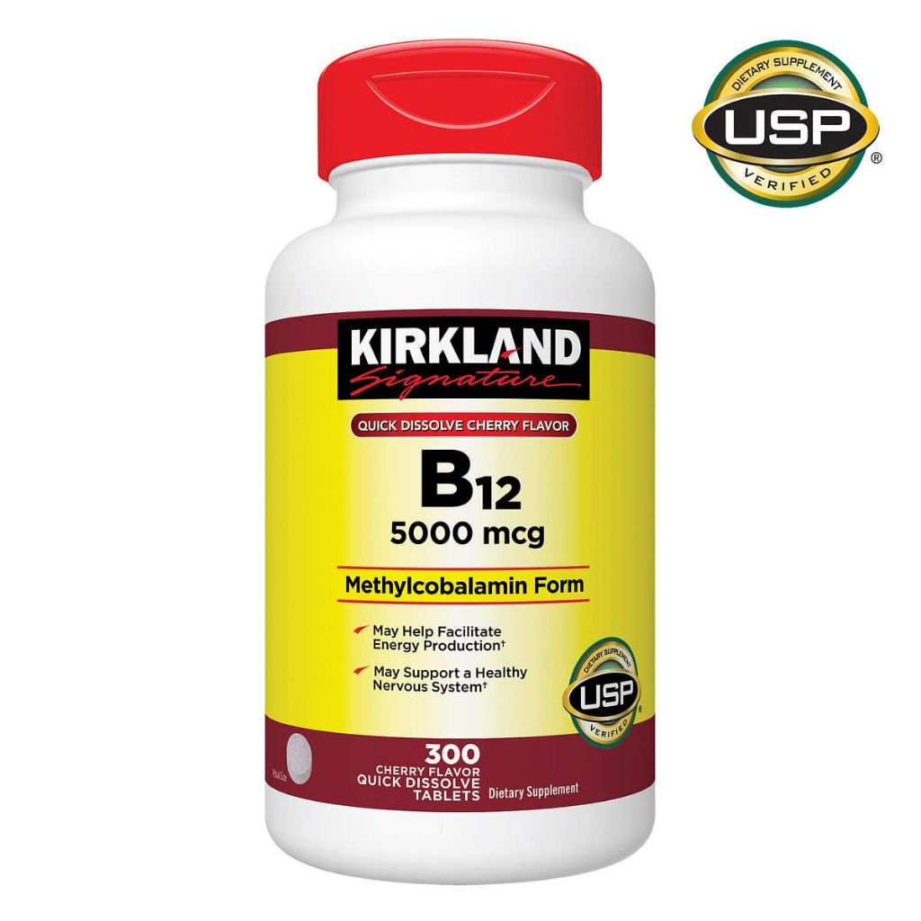 Kirkland Vitamin B12 Sublingual Tablets Vitamin 5000mcg*300 Tablets Vitamins for Adults Promote meta
