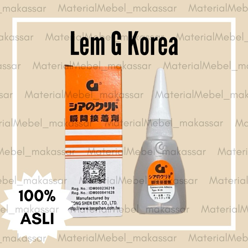 

Lem G Korea Produk Asli 100% / Lem Serbaguna / Lem Multifungsi / Lem Cair / Lem Kayu Plastik Karet Kain
