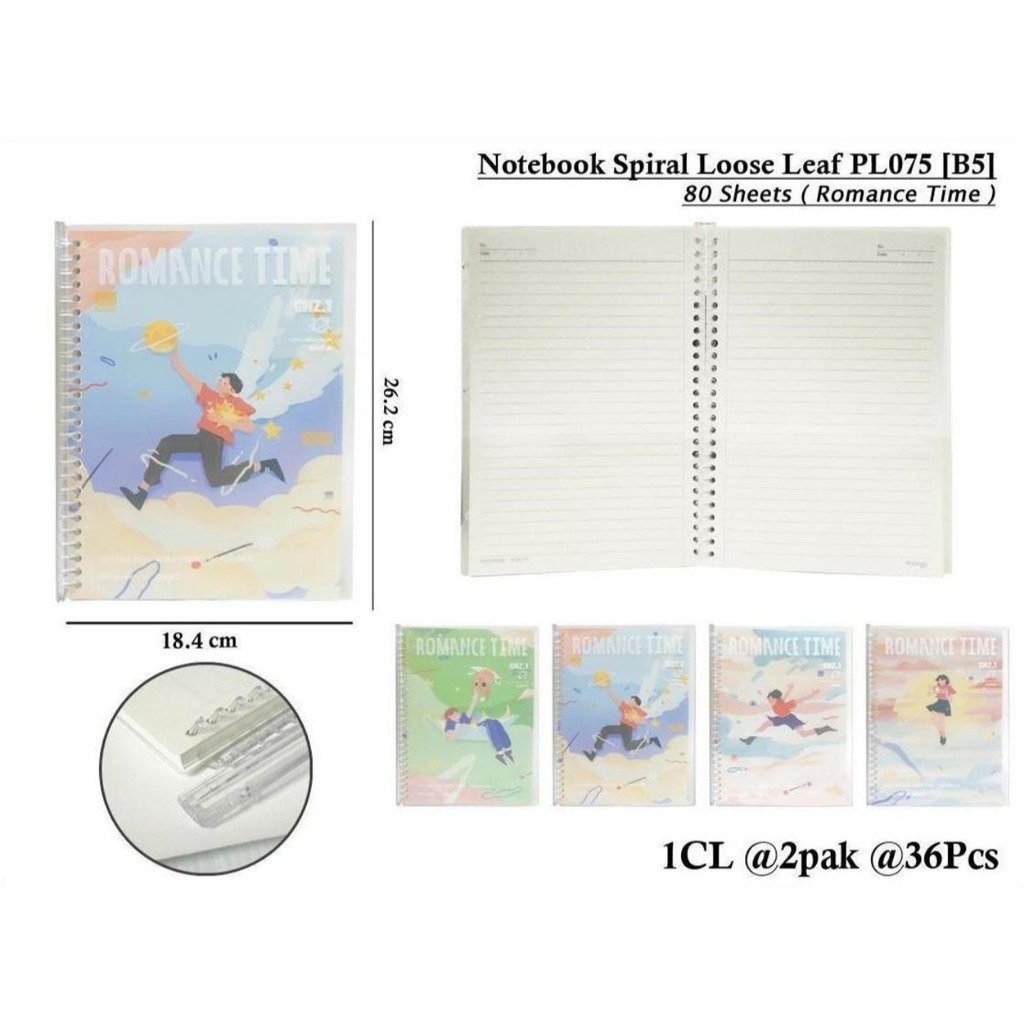

Wengu Notebook Spiral Soft Ring Loose Leaf - Buku Catatan Spiral 80 Lembar Ukuran B5