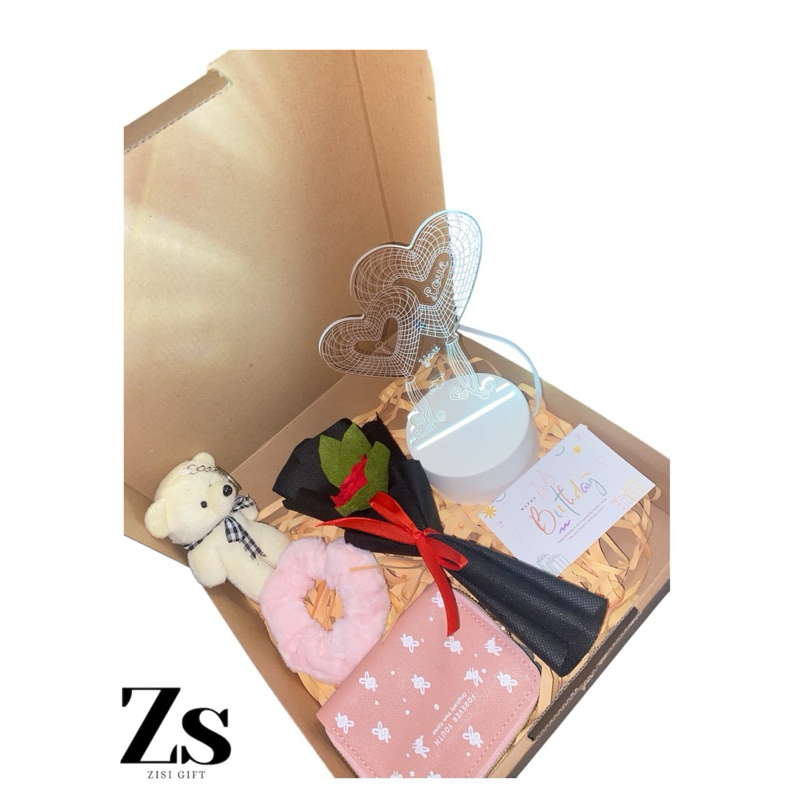 

(zisigift)paket hampers LED giftbox kado ulang tahun,aniv,graduation,happy mom dll praktis anti ribet