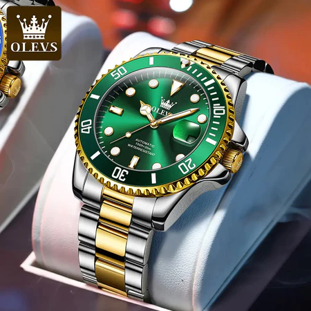 OLEVS Water Ghost Jam Tangan Pria Automatic Mechanical Watch Waterproof Stainless Steel Men Watch