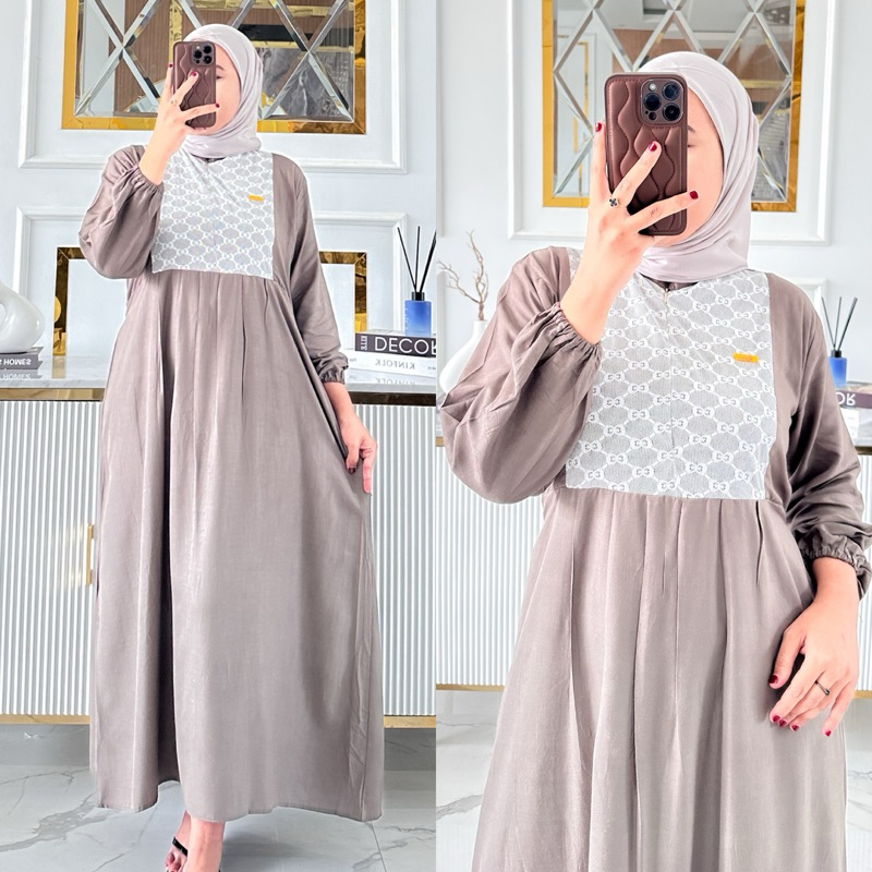 GAMIS DRESS NAGITA LD 115 CM BUSUI WANITA BAHAN RAYON PREMIUM ADEM NYAMAN RATU LAKU DASTER