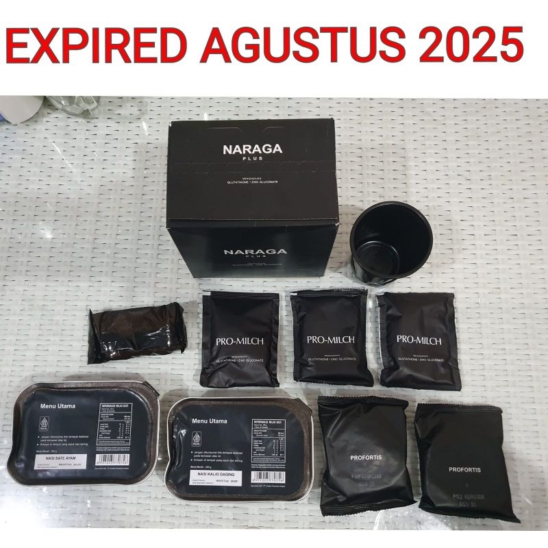 

Ransum Naraga , nasi siap saji, minuman promilch dan biskuit profortis