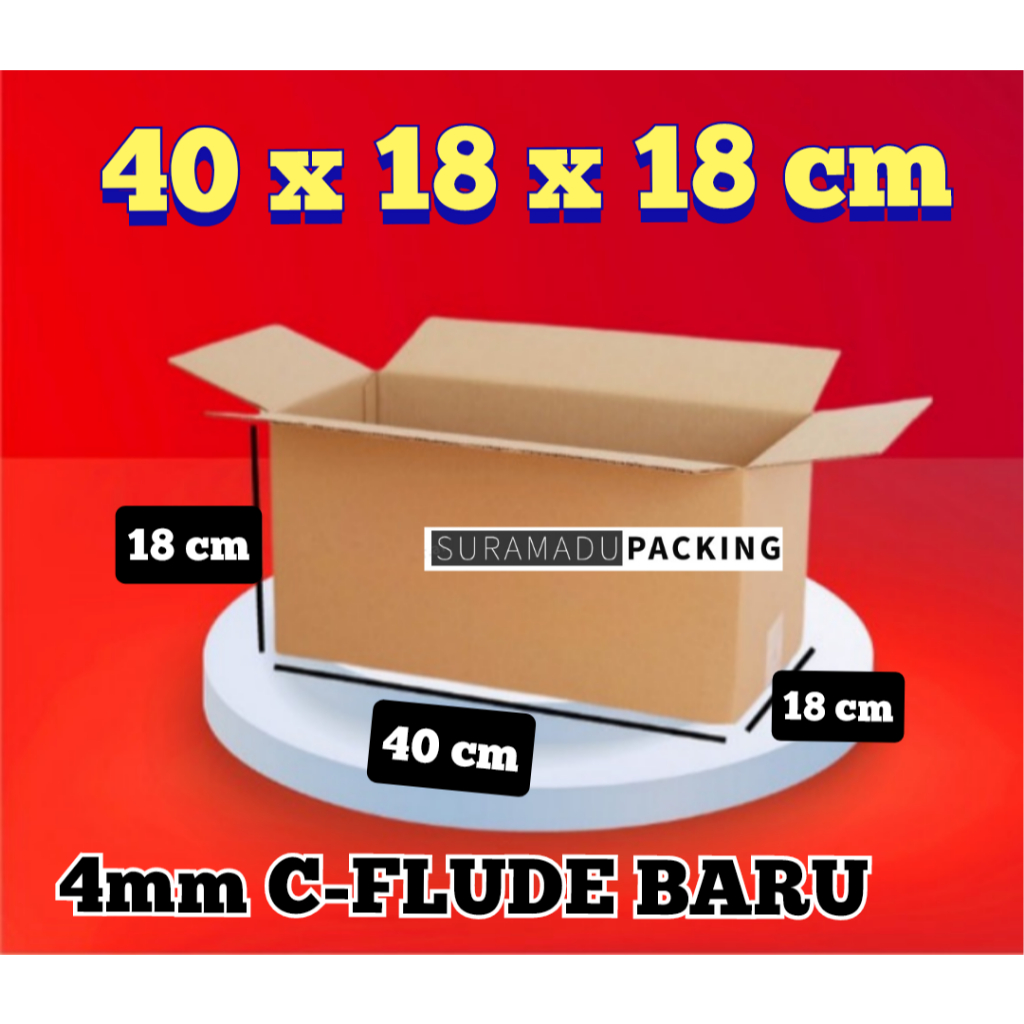

Kardus box karton packing 40x18x18 cm Packing Polos dan Tebal 4mm C FLUDE