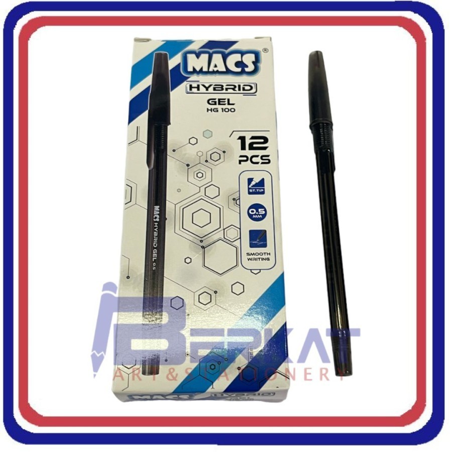 

[1 PACK] MACS Ballpoint / Pulpen Hybrid Gel Pen HG-100