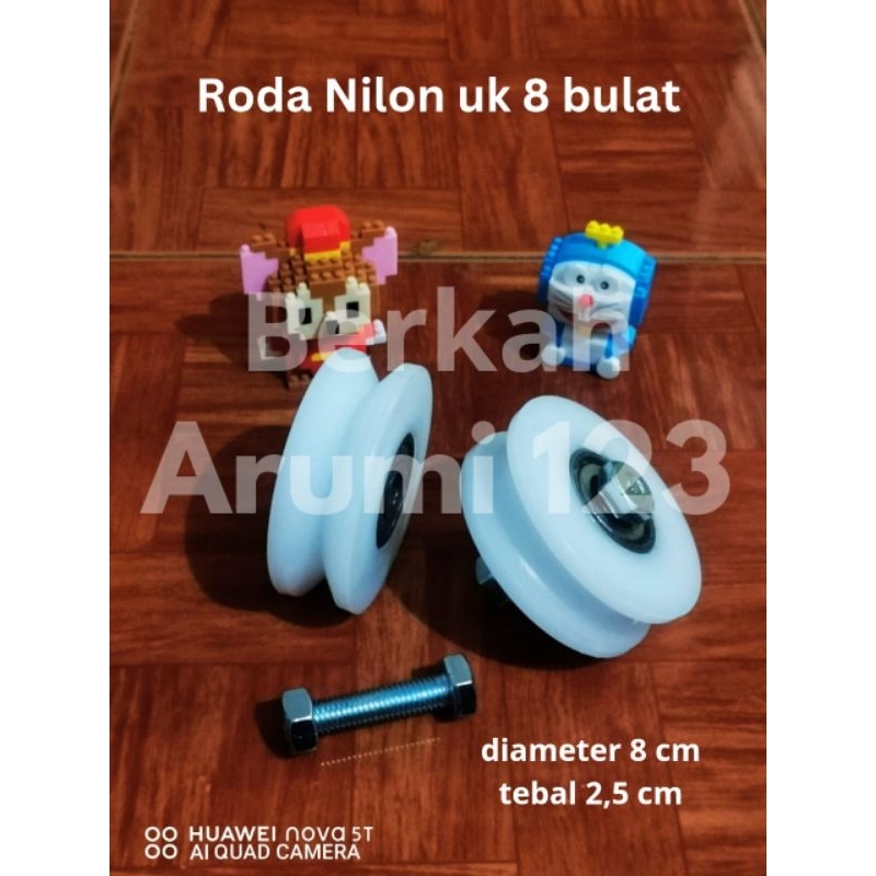 Roda Nilon Tanpa Rumah uk 8cm