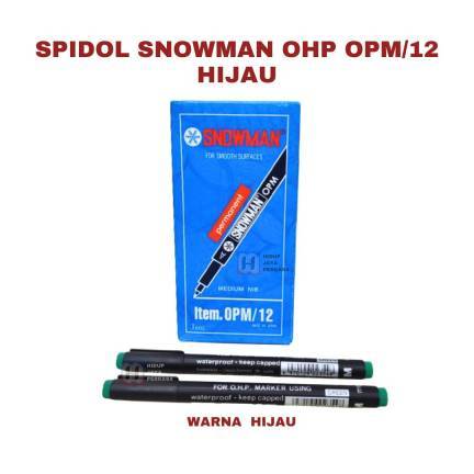 

Spidol Pen Permanent Snowman OHP - OPM OPF Medium / Permanen Marker warna hijau