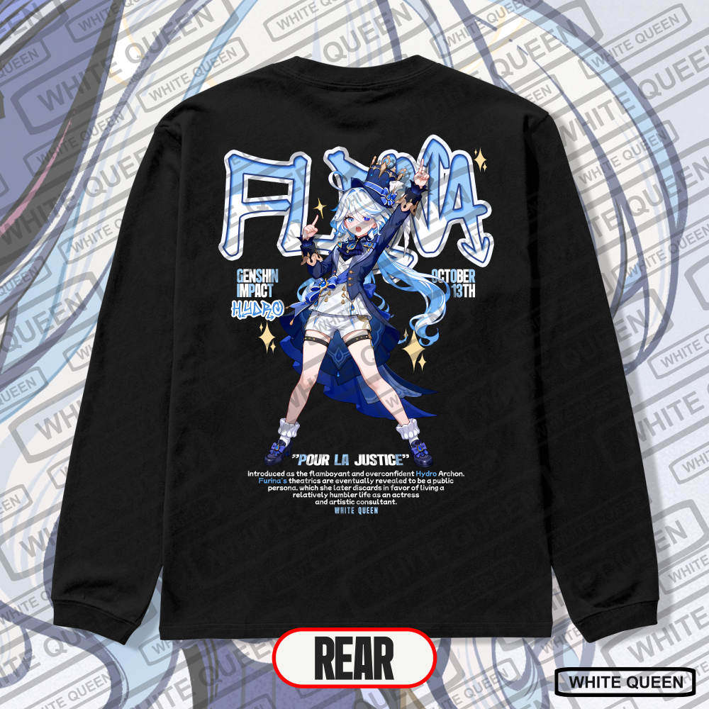 KAOS FURINA GENSHIN IMPACT LENGAN PANJANG - LONG-SLEEVE T-SHIRT DISTRO PRIA & WANITA KAOS ANIME & GA