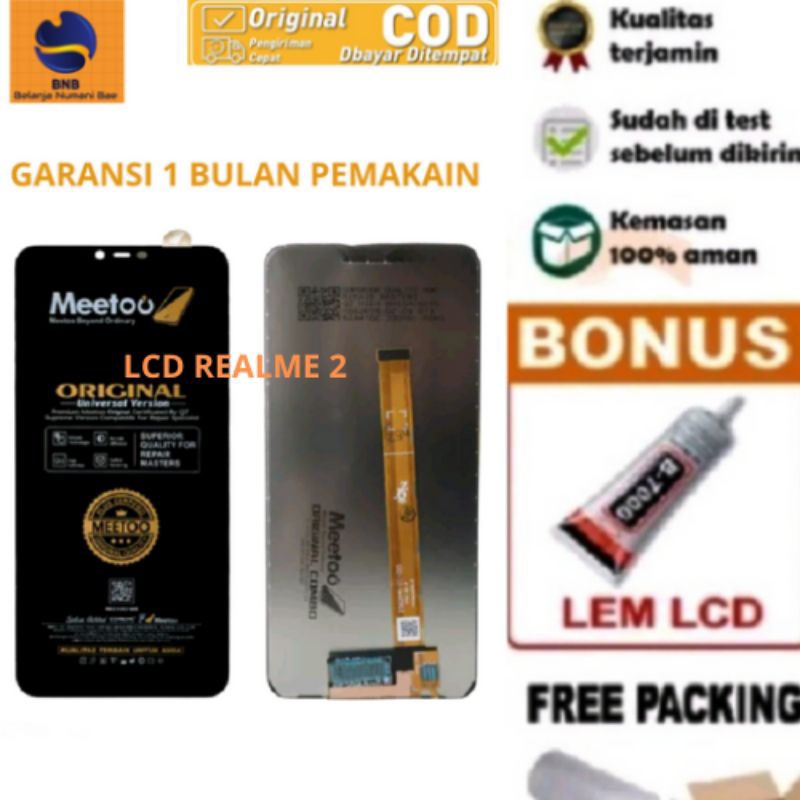 LCD HP REALME 2 METTO ORIGINAL TS OPPO REALME C1/LCD REALME 2 /A5/ OPPO A3S / OPPO A12E BLACK ORIGIN