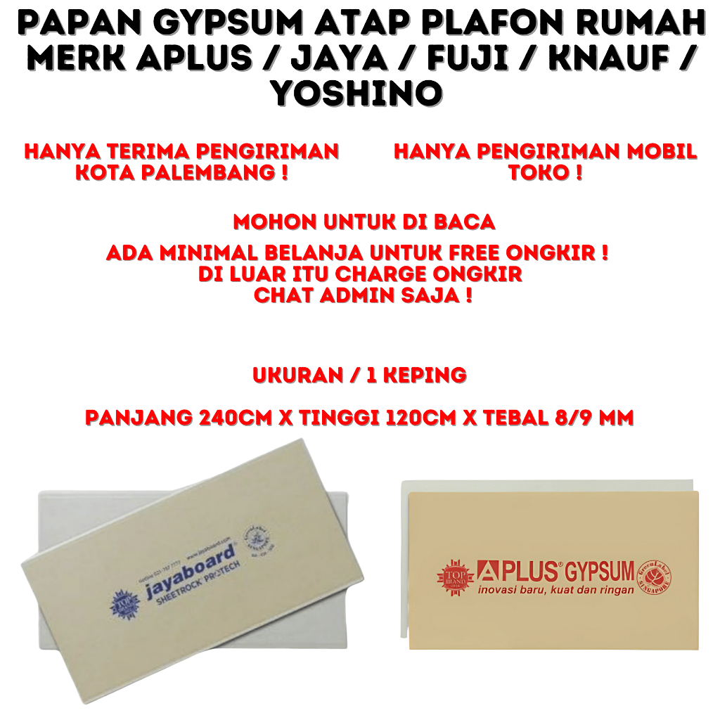 Gypsum Board Papan Gipsum Plafon Khusus KIRIMAN DARI TOKO 