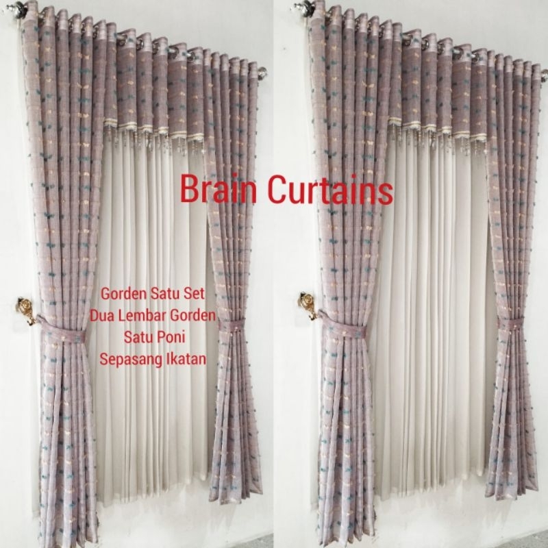 Gorden Satu Set Poni Rumbai Atas Pintu Model Ring 12