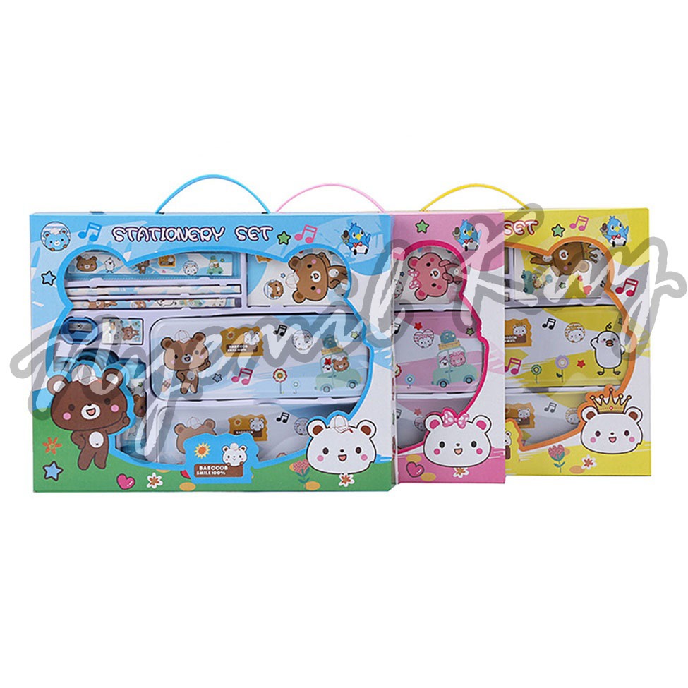 

[1 SET] STATIONERY SET 8 IN 1 CUTE TEDDY BEAR - SET STUDY ANAK KARAKTER BEAR LUCU - ALAT TULIS KARTUN SET - ALAT TULIS ANAK SEKOLAH