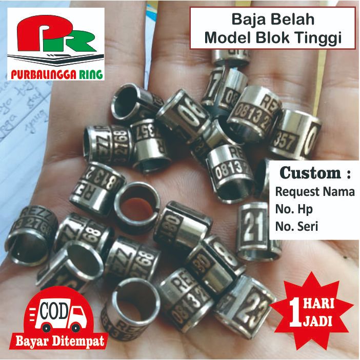 Per 10 pcs  Ring Merpati Dewasa Baja laser Belah Tinggi