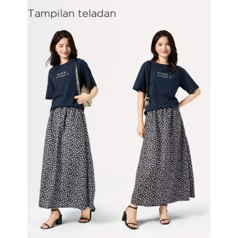 Rok motif bunga/rok gaya baru/rok gaya korea motif bunga korea