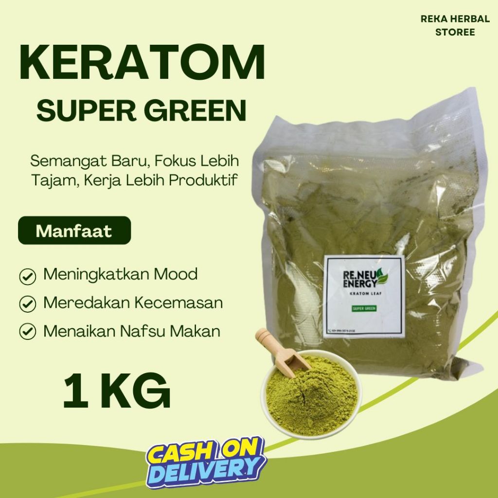 

1kg Supeerhaluss herbal hijaau teerbaikk aslii kalimantan