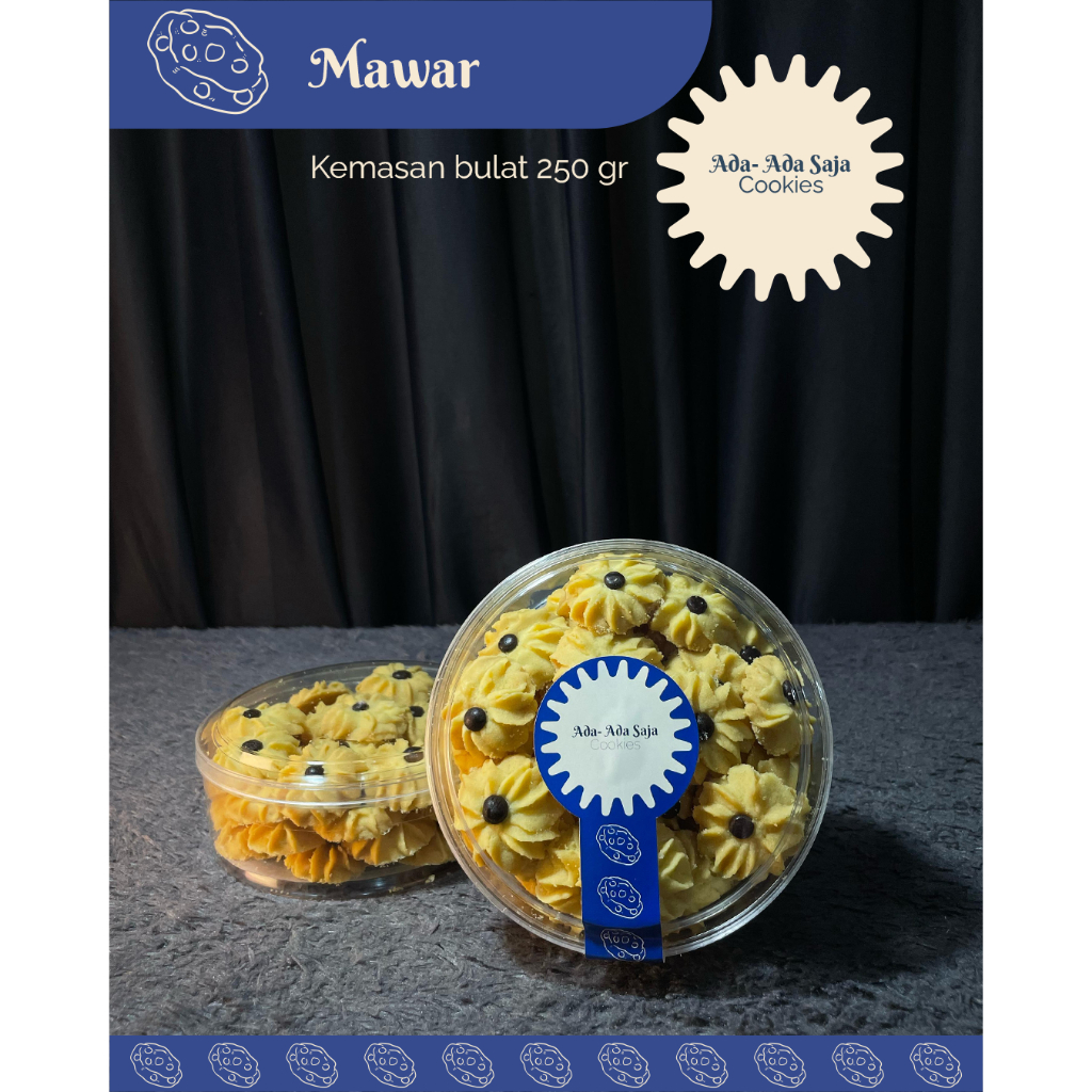 

ADA ADA SAJA COOKIES MAWAR KUE KERING RAMADHAN UKURAN KEMASAN BULAT 250 GR / JAR 500 ML | LEBARAN | PUASA | HAMPERS | HANTARAN | HOMEMADE