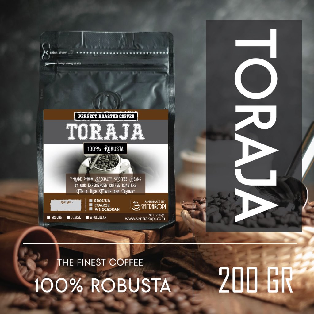 

Sentra Kopi Robusta Toraja 200 Gram - Bubuk / Biji - Asli Premium Robusta Coffee SentraKopi 200gr