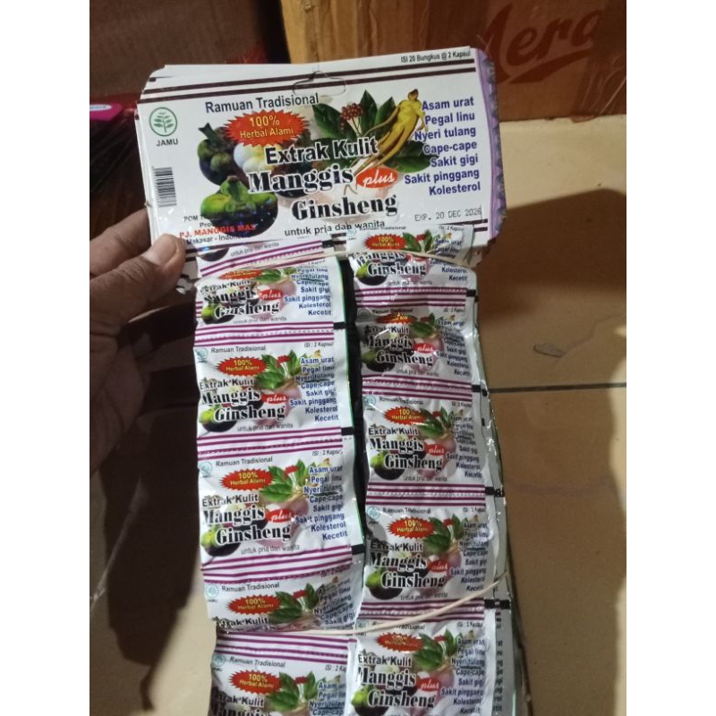 

Extra Kulit Manggis dan Ginseng 1 hanger isi 20 bungkus