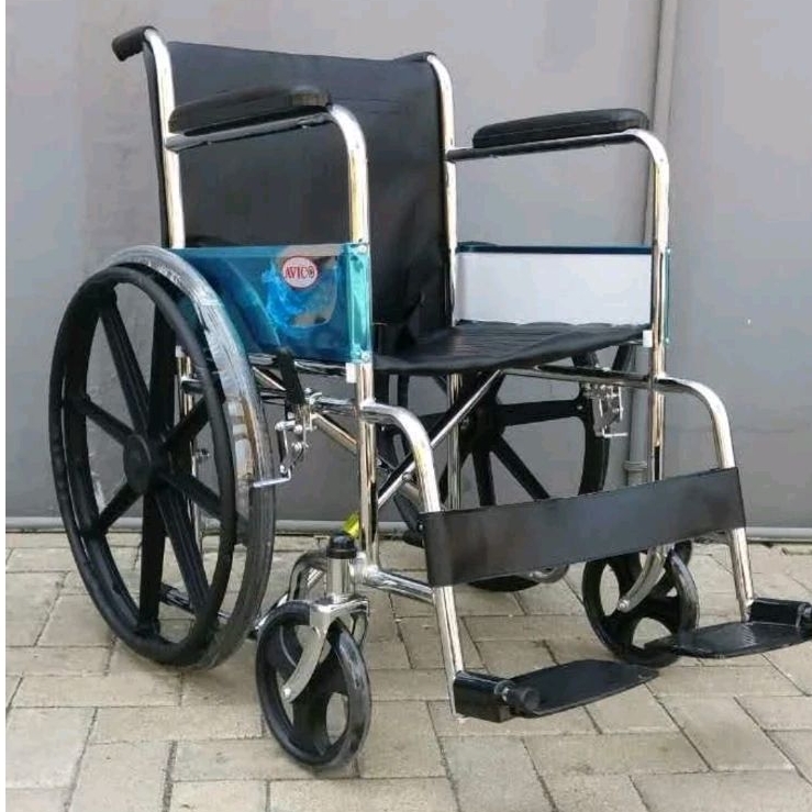 Kursi roda standar TERLARIS kursi roda medis lipat jok tebal ban karet mati bisa di pakai mandi beba