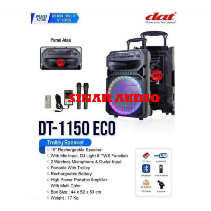 SPEAKER TROLLEY DAT DT 1150 ECO+ SPEAKER PORTABLE DAT DT1150ECO+ DT-1150 ECO+ ORIGINAL DAT Garansi r