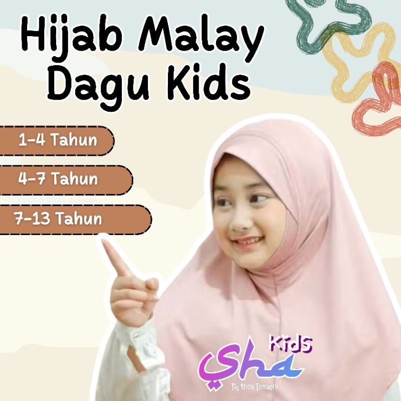 Hijab Malay Dagu Kids || Hijab instan || dagu