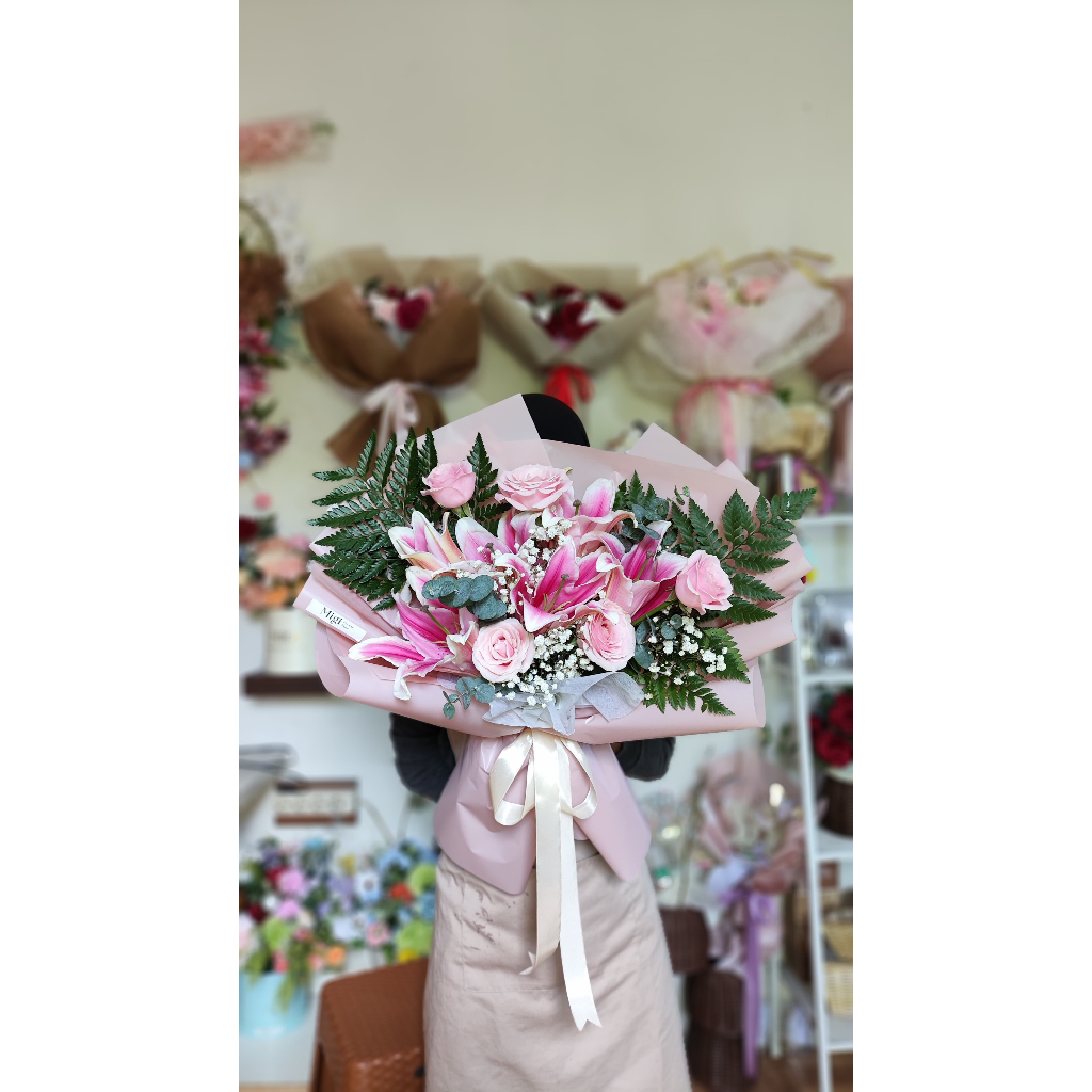 FRESH LILY BOUQUET - Bouquet Bunga Asli | Bunga Lily Harum | Bouquet Lily | Bunga Segar |