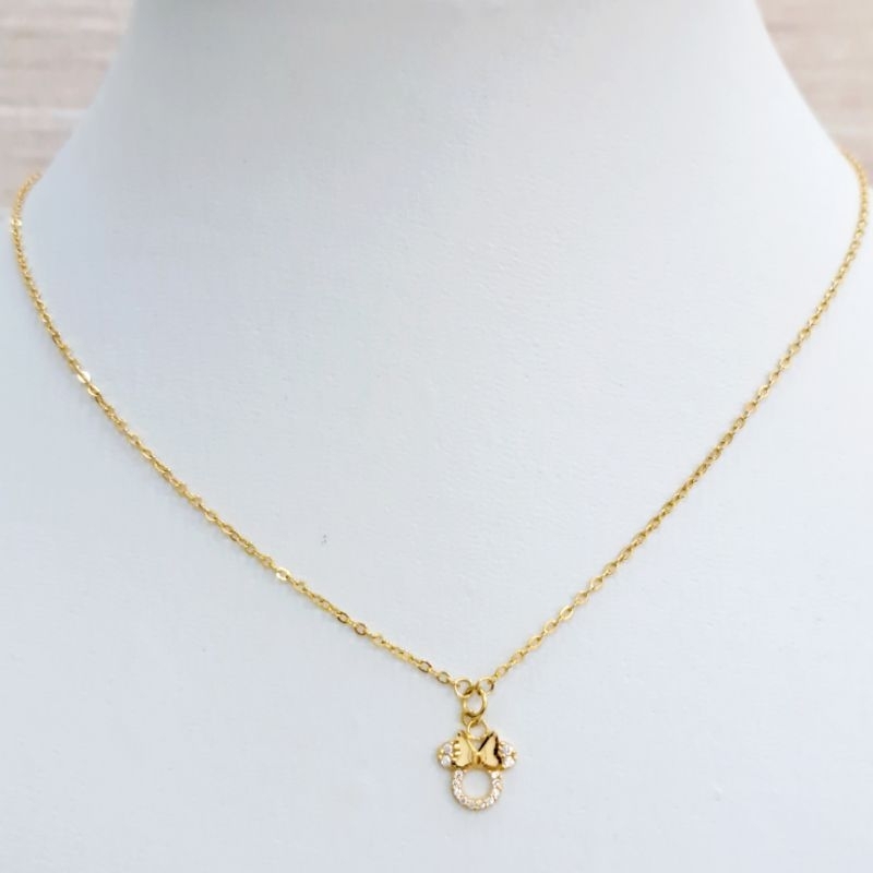 Dewi Ponorogo SET KALUNG, ANTING, GELANG MODEL MICKEY MATA Emas Asli Kadar 8K / 375% Yellow Gold