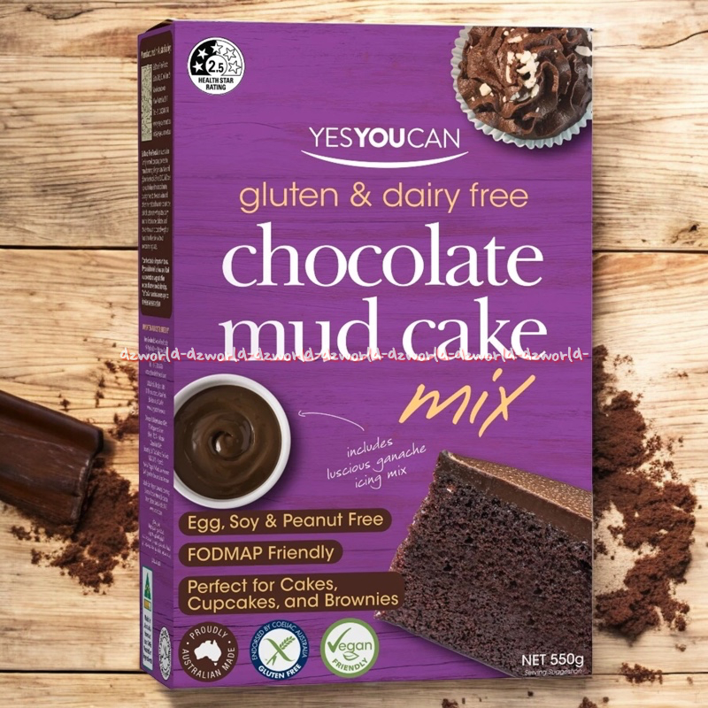 

Yessyoucan 500gr Chocolate Mud Cake Mix Gluten & Dairy Free Tepung Premiks Premix Instan Membuat Cake Coklat