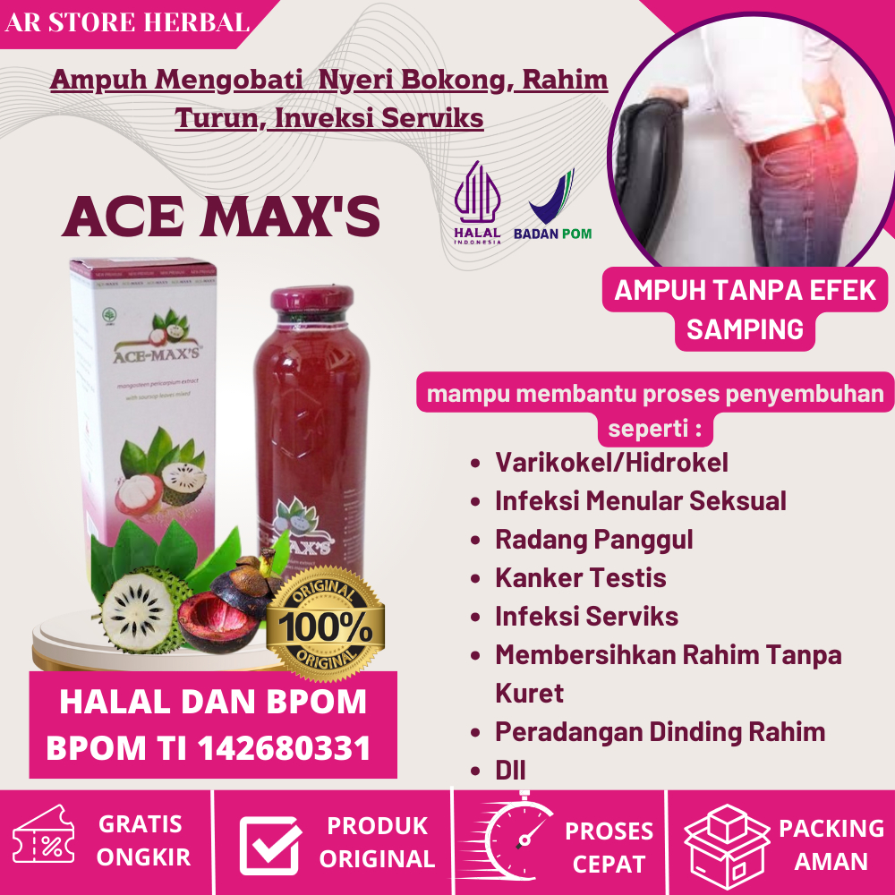 【ORIGINAL】 ACEMAX`S Obat Herbal Untuk Mengobati Nyeri Bokong, Rahim Turun, Inveksi Serviks, Peradang